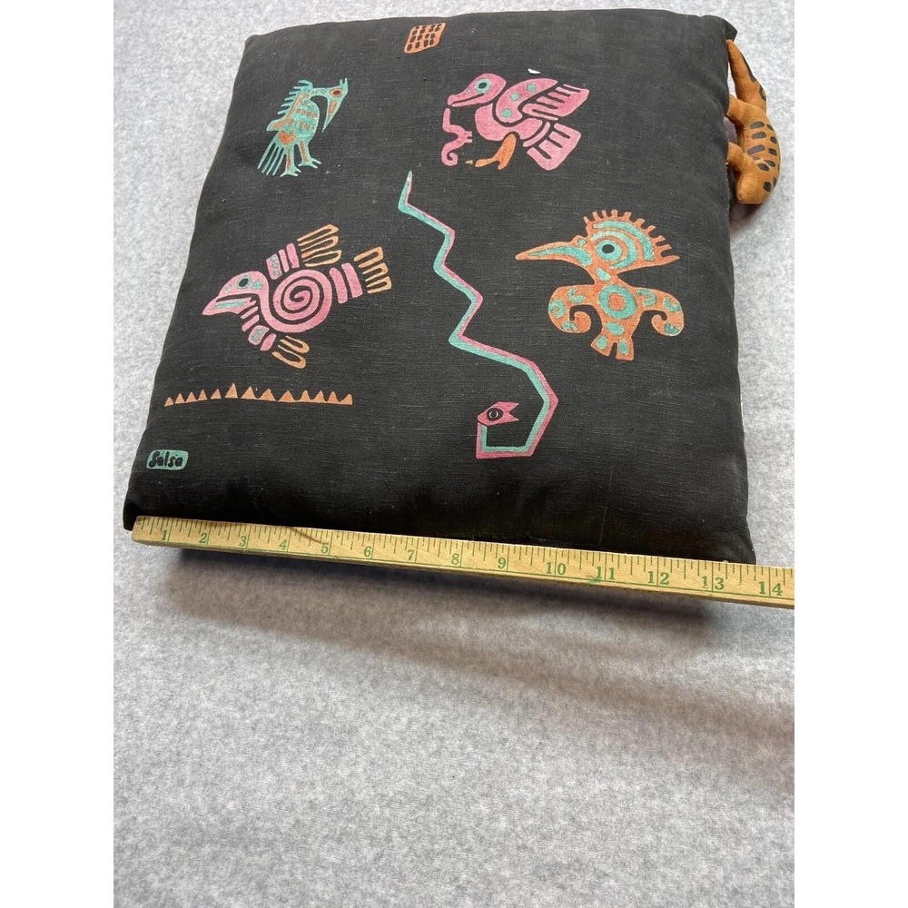 Vintage Salsa Folk Art Animal‎ Pillow 15" Handmade Boho Ethnic Decorative Unique - Picture 4 of 7